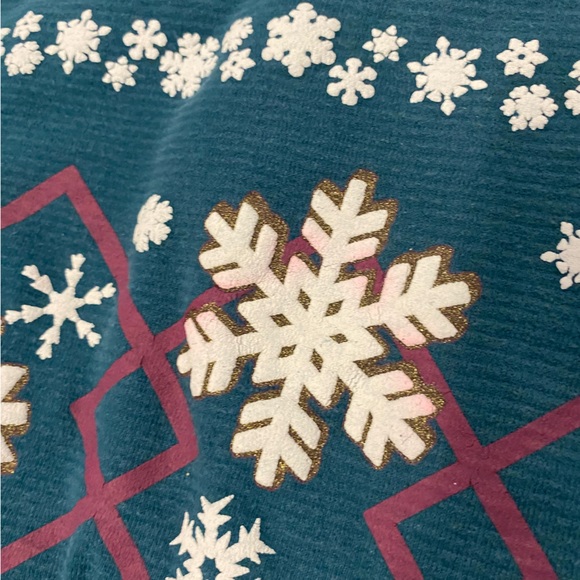 Vintage Holiday Sweatshirt M Winter Snowflake 90s - Picture 4 of 8